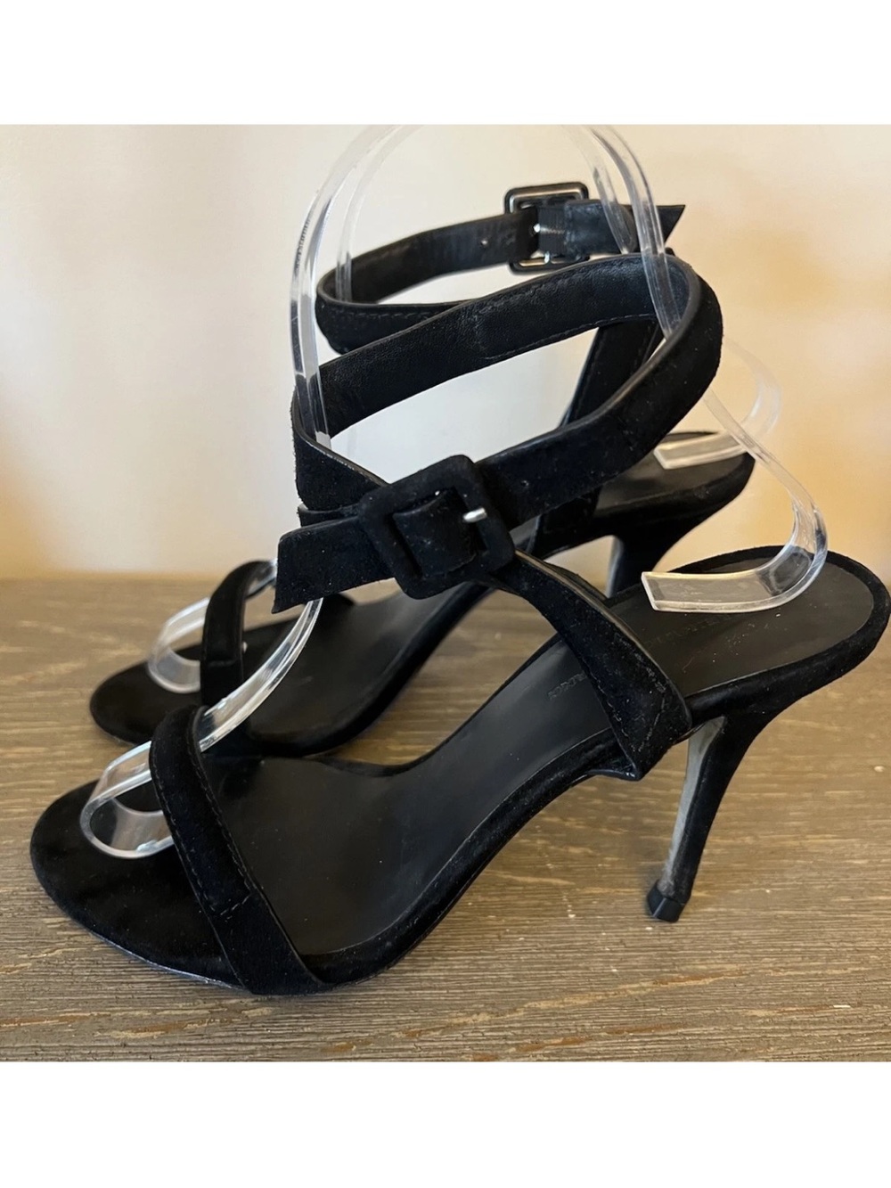 ALEXANDER WANG Strappy Heels Women 36 US 5.5 Black Suede Ankle Straps Sandals